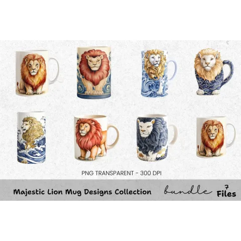 Majestic Lion Designs Clipart Bundle