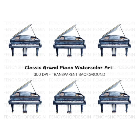 Elegant Grand Piano Clipart Bundle