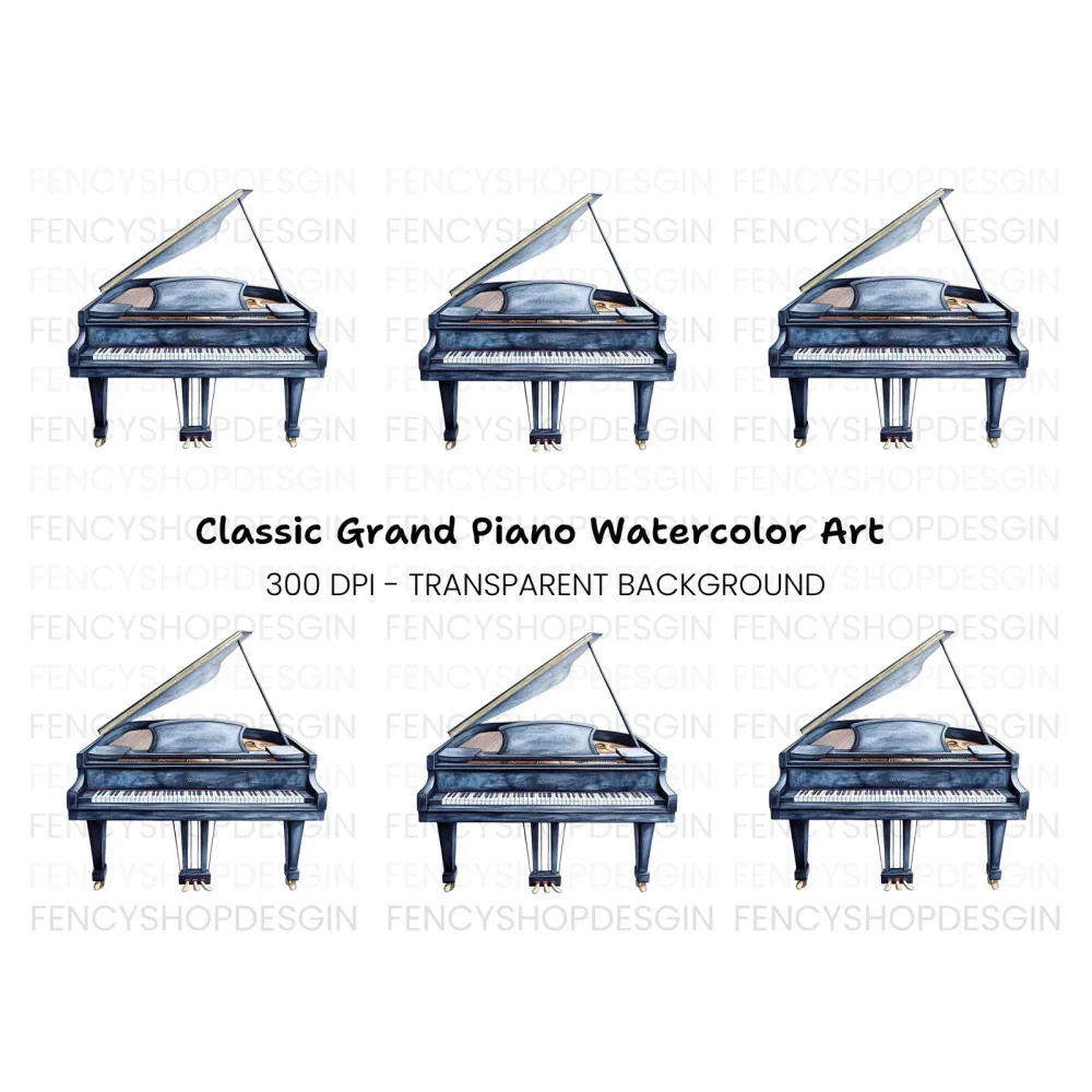 Elegant Grand Piano Clipart Bundle