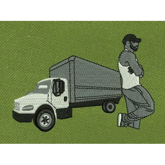 Truck Man Embroidery Design