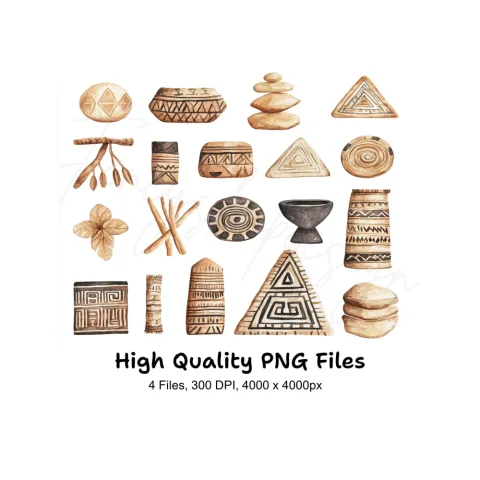 Boho Tribal Clipart Bundle