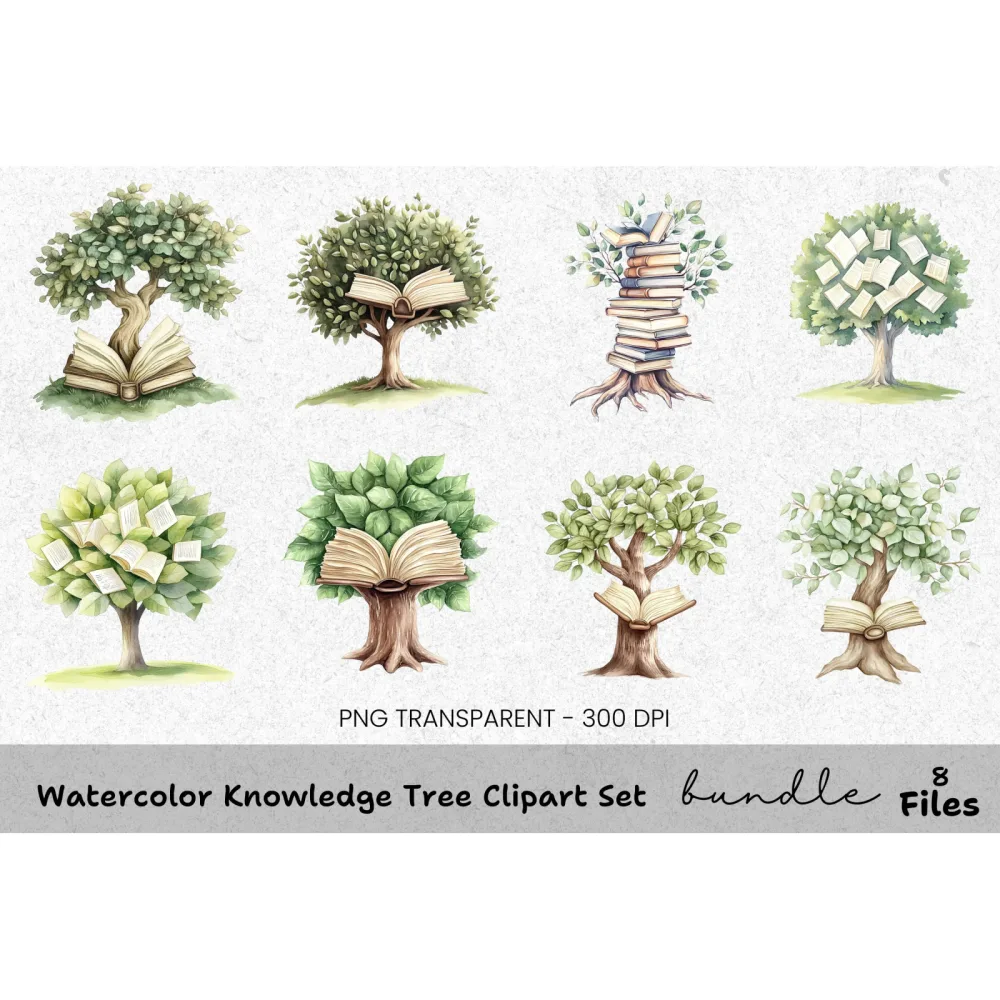 Knowledge Tree Clipart Bundle