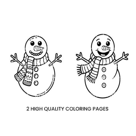 Happy Snowman Winter Coloring Books