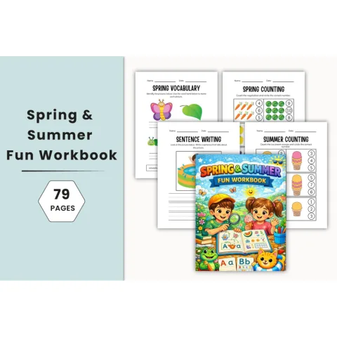 Spring Summer Fun Workbook for Kids