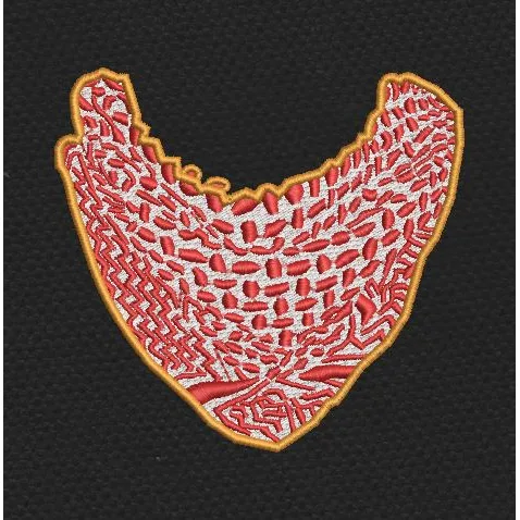 Desert Pattern Red And White Bib Embroidery Design