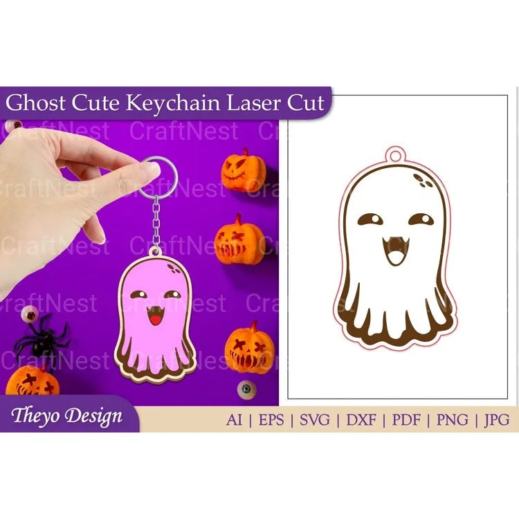 Ghost Keychain from Ghost Keychain SVG Bundle