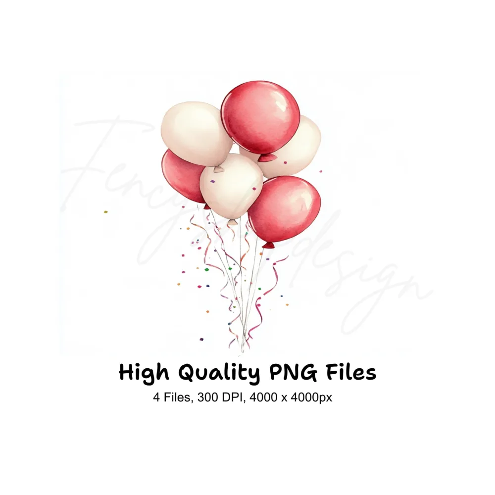 Balloon Confetti Clipart Bundle