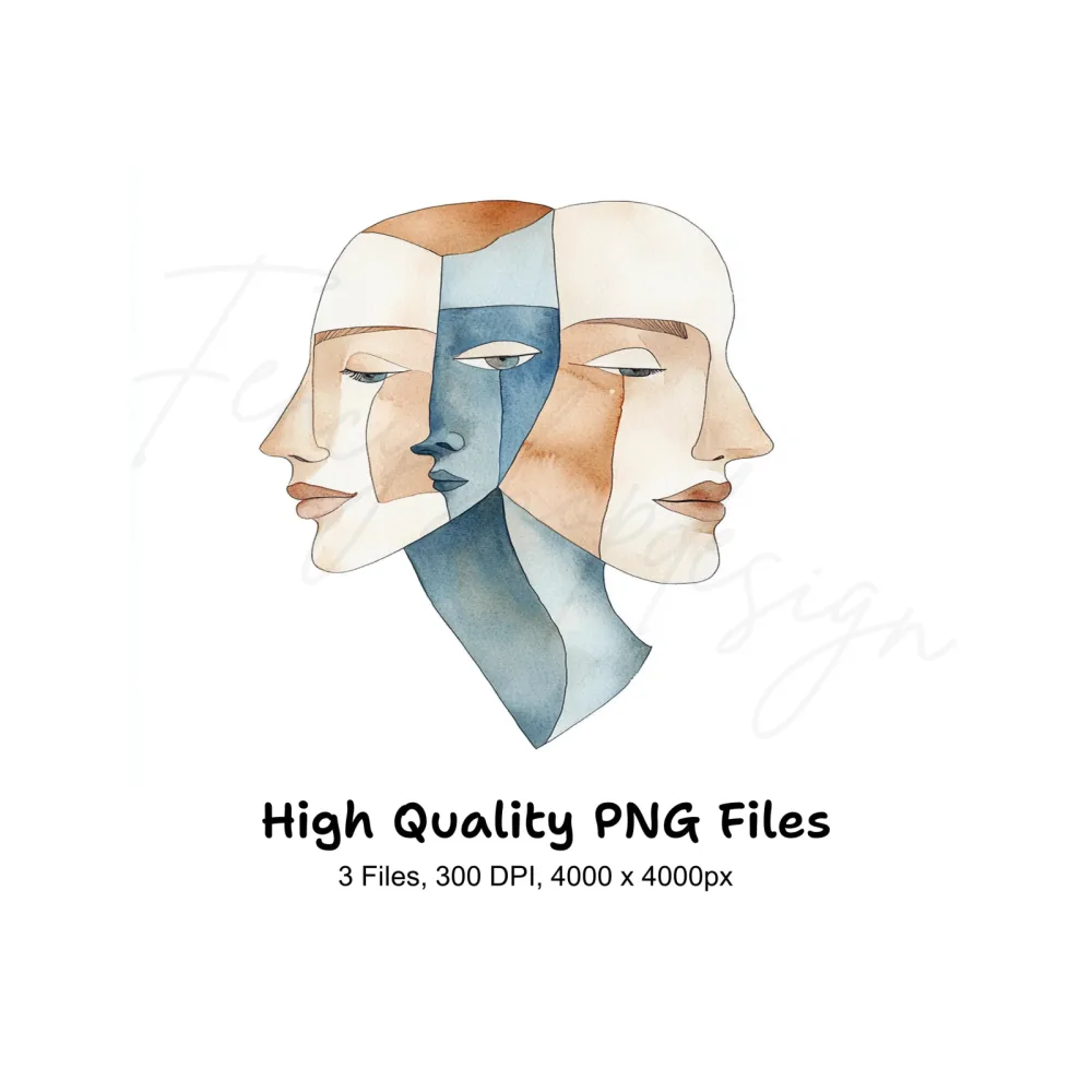 Multi Face Abstract Clipart Bundle