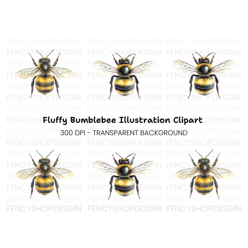Top Down Bumblebee Clipart Bundle