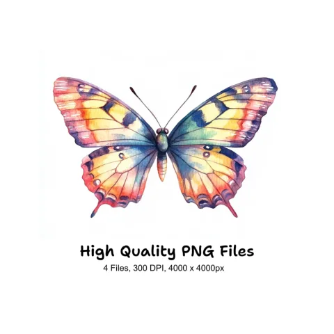 Colorful Butterfly Clipart Bundle