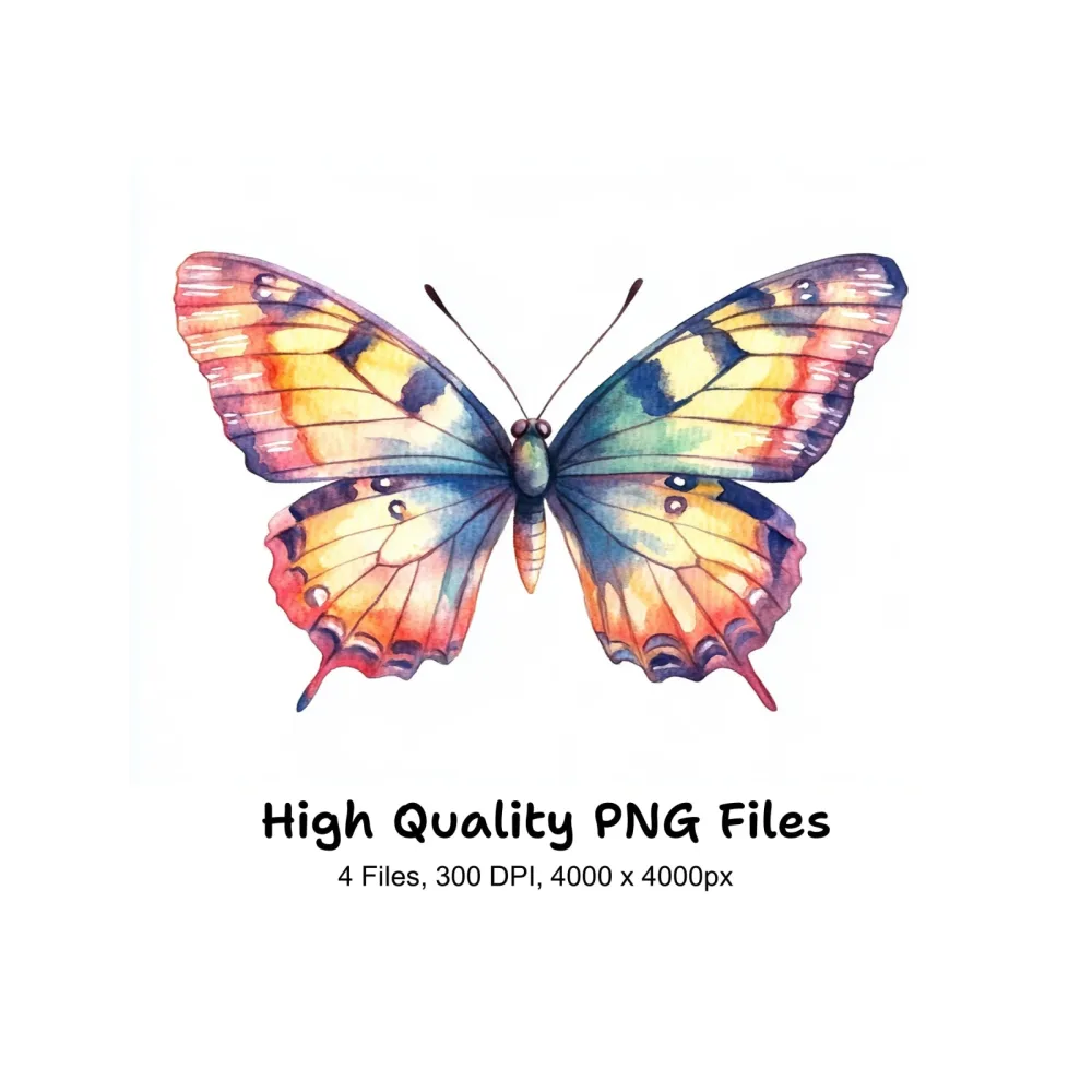 Colorful Butterfly Clipart Bundle