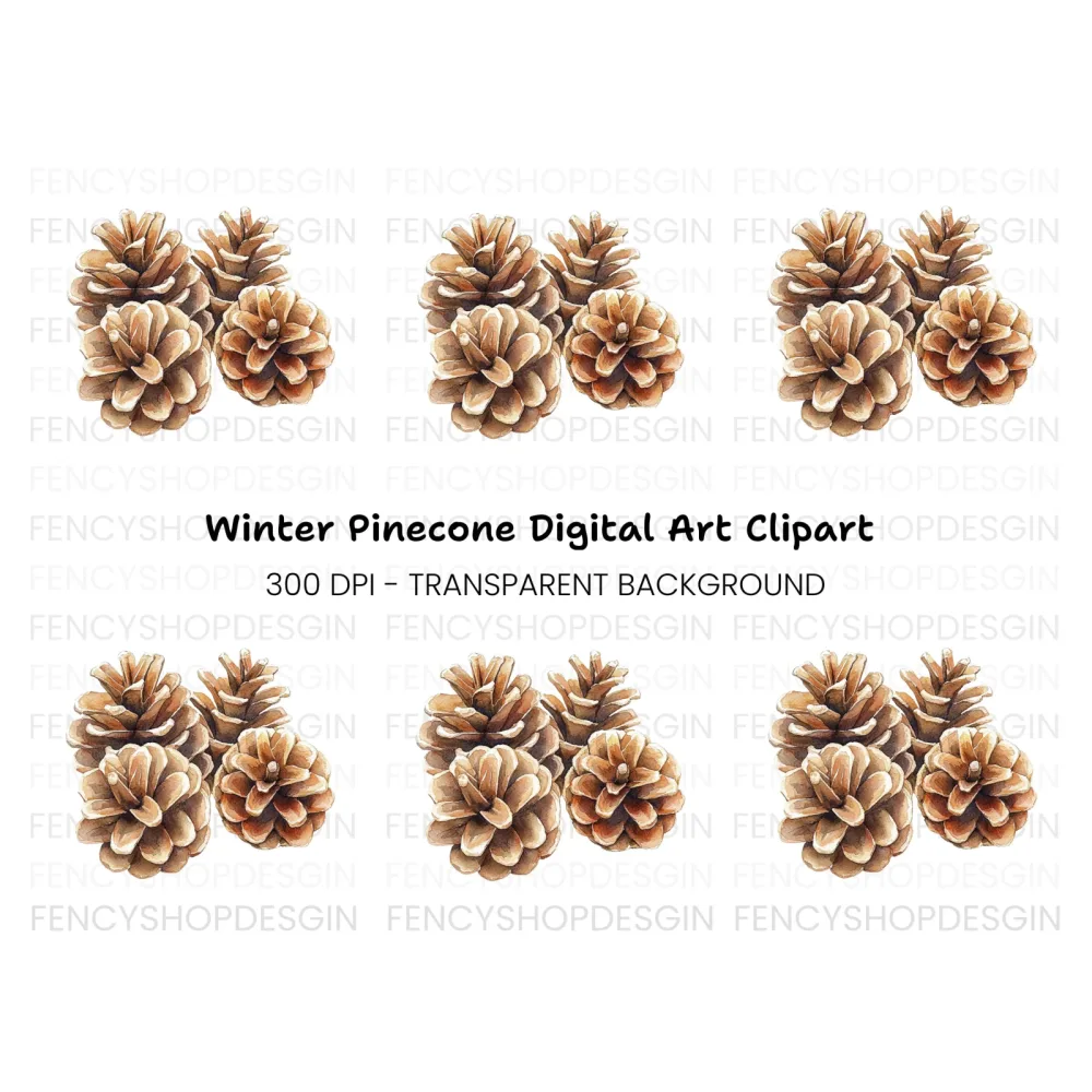 Pine Cones Clipart Bundle