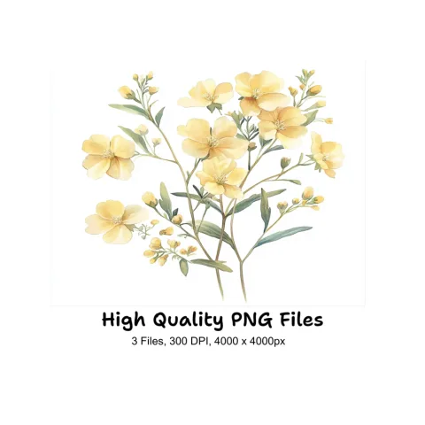 Yellow Flowers Clipart Bundle