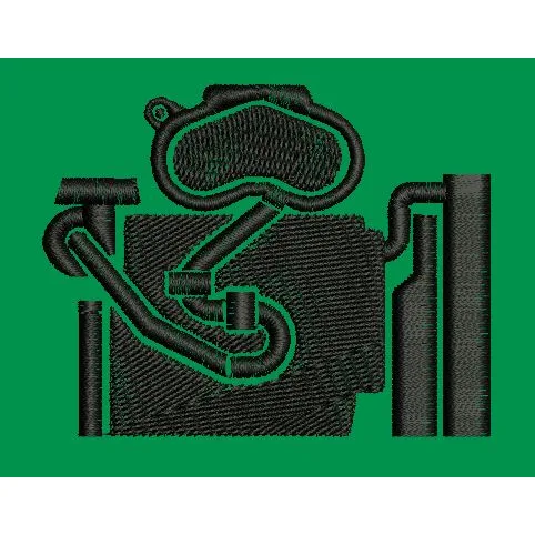 Mechanical Engine Schematic Embroidery Design