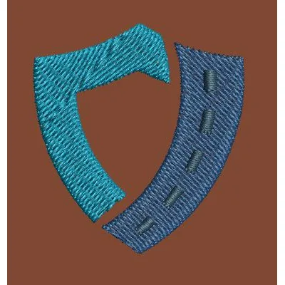 Fragmented Shield Emblem Embroidery Design