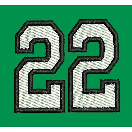 Numbered Block Twenty Two Embroidery Design