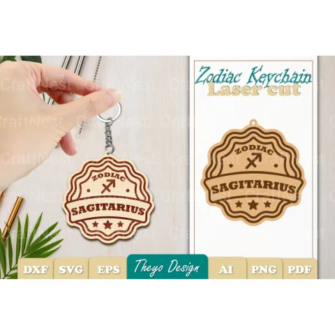 Zodiac Keychain SVG Bundle