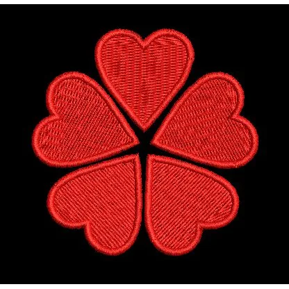 Red Heart Cluster Embroidery Design