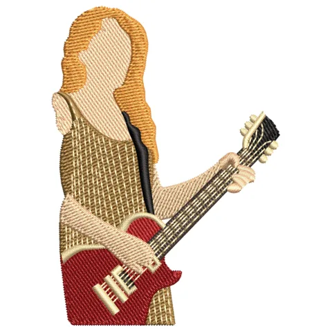 Music Girl Embroidery Design