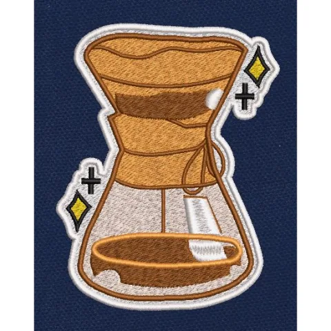 Brewcraft Coffee & Gold Embroidery Design
