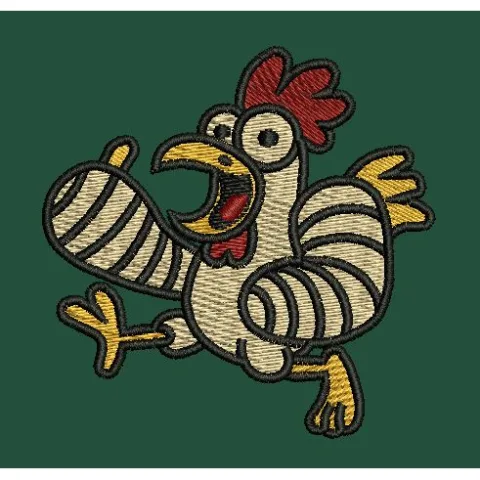 Running Rooster Embroidery Design