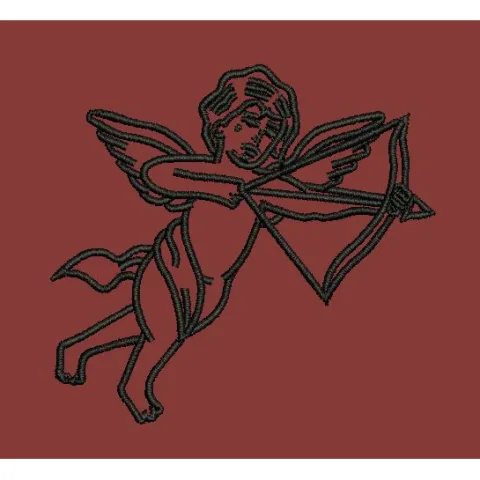 Archery Winged Figurine Outline Embroidery Design