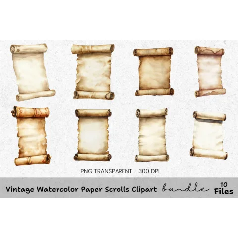 Vintage Scrolls Clipart Bundle