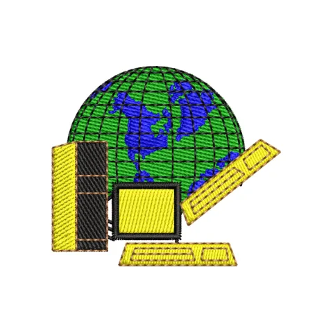 World Network Embroidery Design