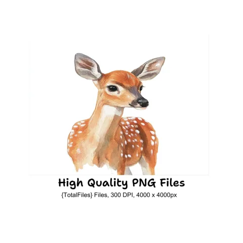 Cute Fawn Clipart Bundle