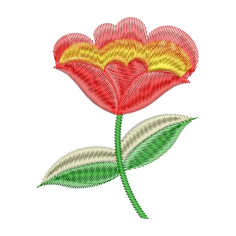 Red Flower Embroidery Design