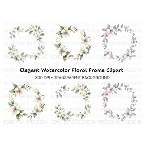 Floral Frames Clipart Bundle