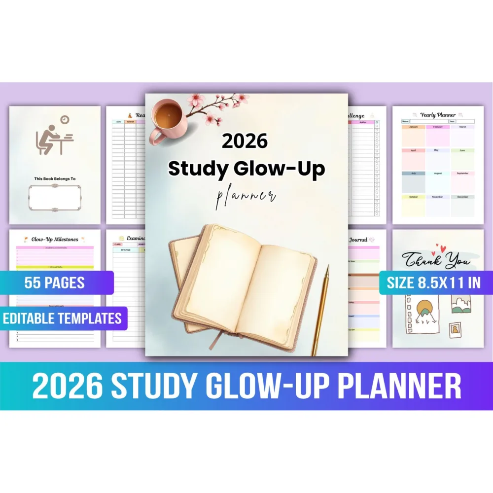 Study Glow Up Planner: Optimize Your Academic Success