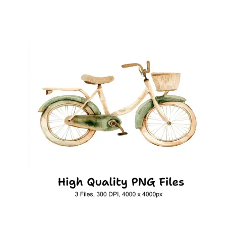 Vintage Bicycle Clipart Bundle
