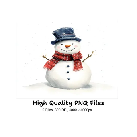 Festive Snowman Clipart Bundle