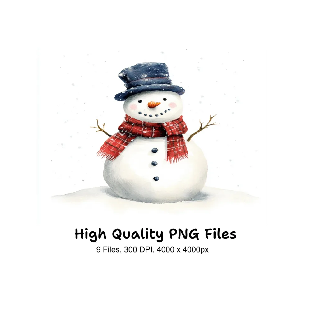 Festive Snowman Clipart Bundle