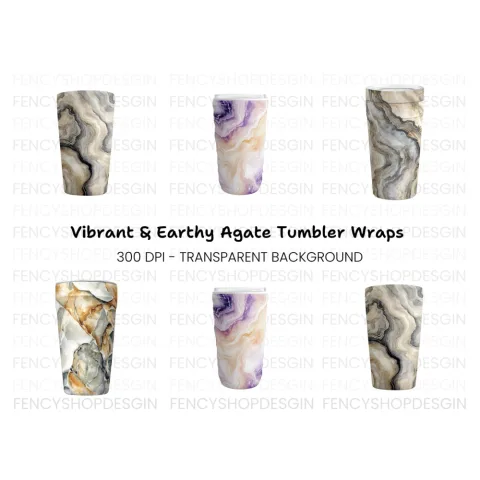 Marble Tumbler Clipart Bundle