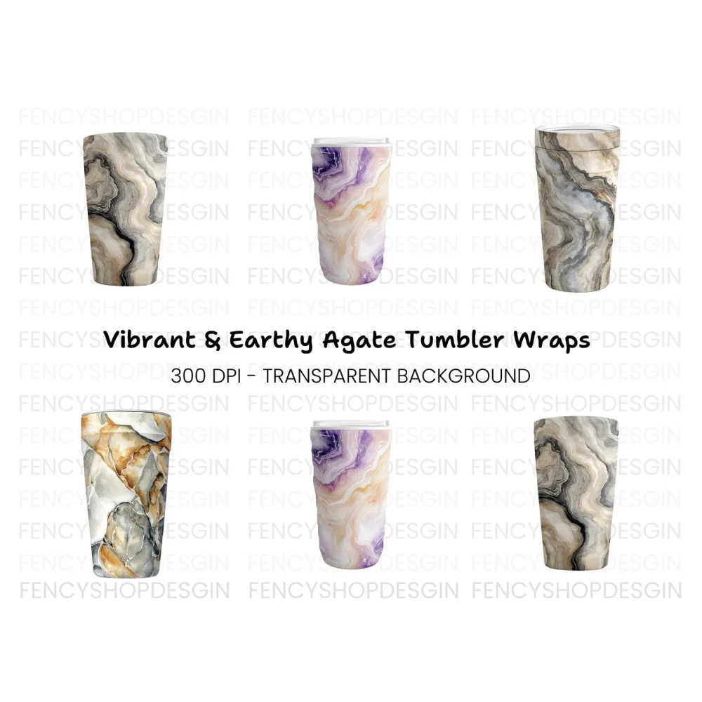 Marble Tumbler Clipart Bundle
