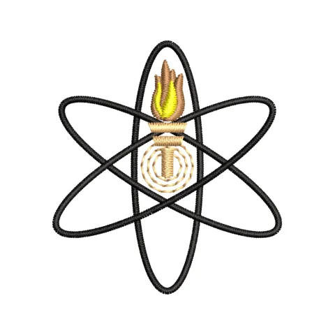 Science Flame Embroidery Design