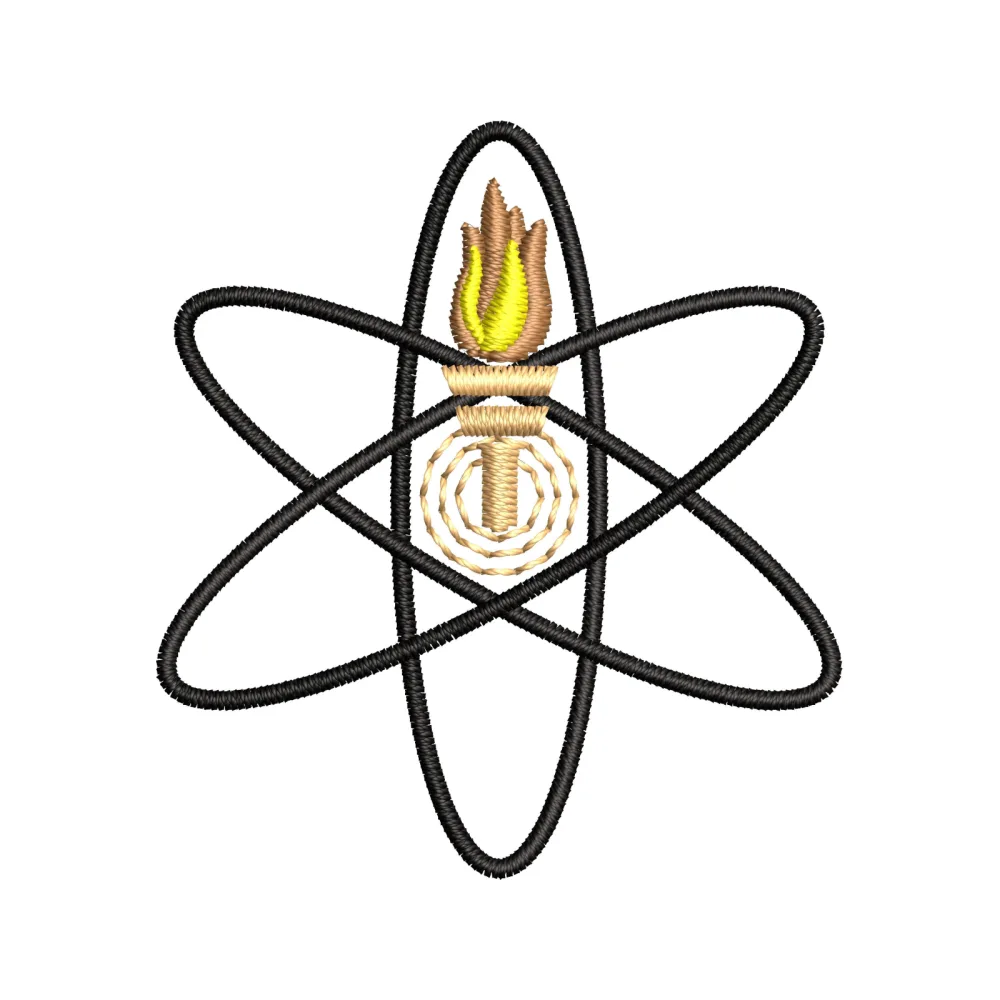 Science Flame Embroidery Design