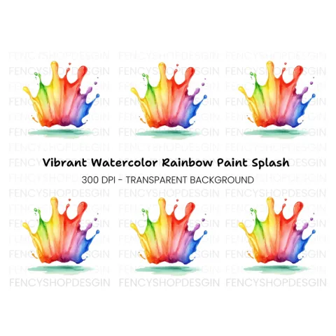 Vibrant Paint Splash Clipart Bundle