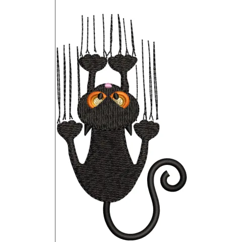 Black Cat Embroidery Design