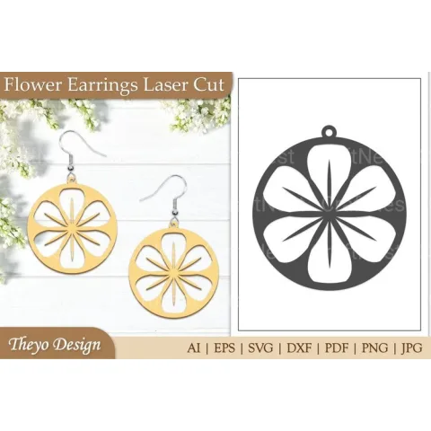 Earrings Lasercut Flower SVG Bundle