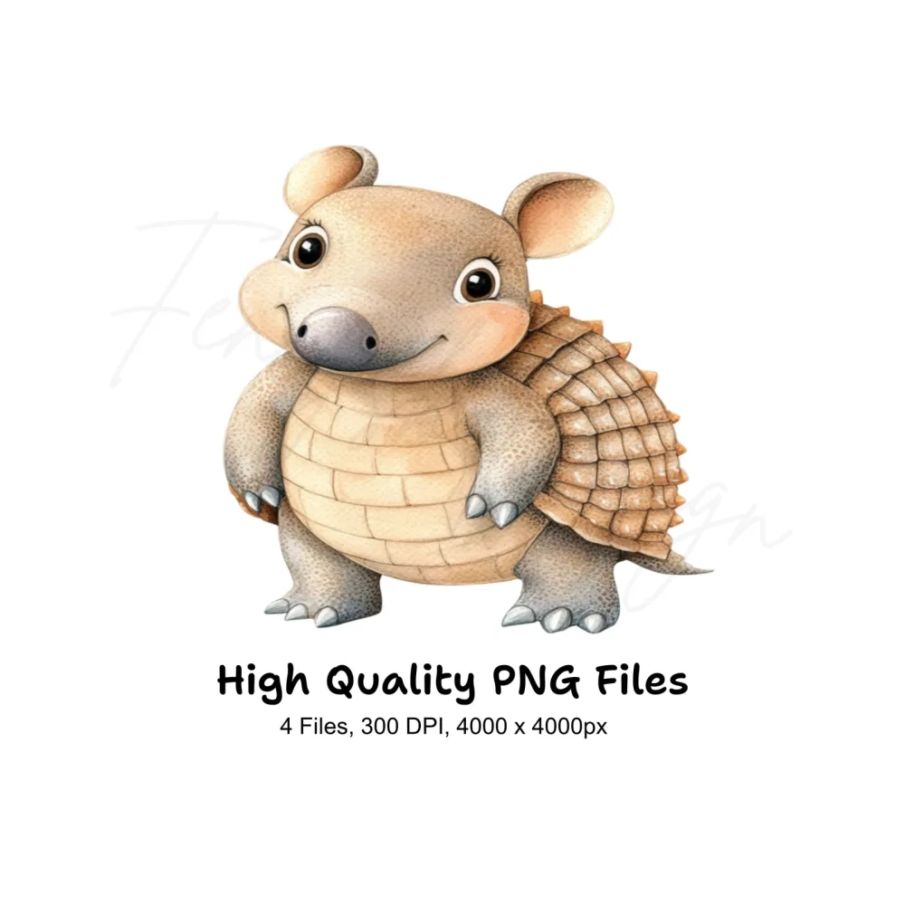 Cute Armadillo Clipart Bundle