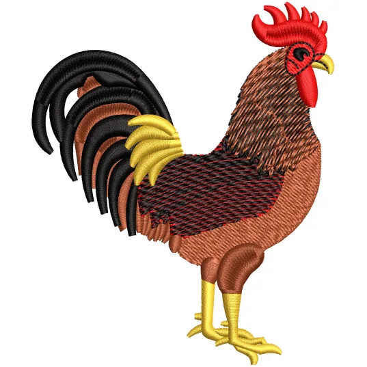 Rooster Embroidery Design