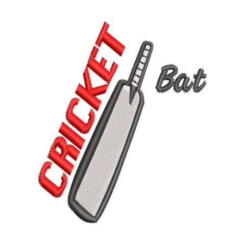 Cricket Bat Embroidery Design