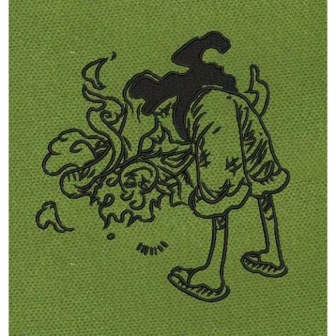 Steaming Anime Warrior Embroidery Design