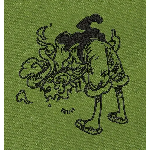 Steaming Anime Warrior Embroidery Design