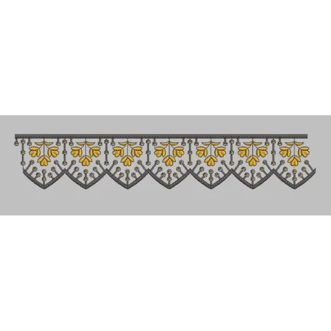 Guided Triple Bud Chevron Scallop Embroidery Design