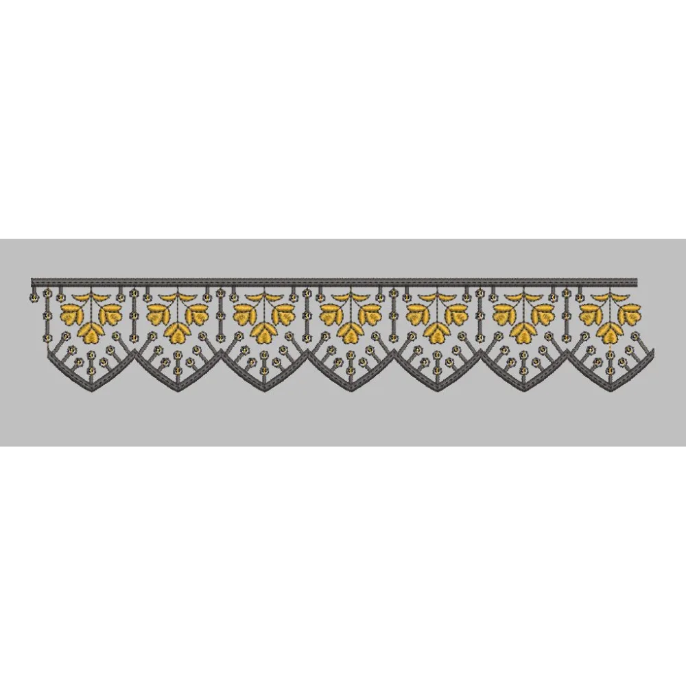 Guided Triple Bud Chevron Scallop Embroidery Design