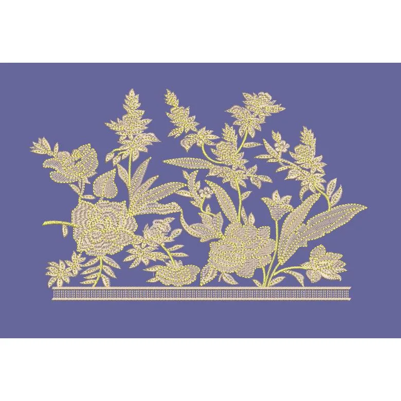 Floral Bouquet Intricate Motif Embroidery Design